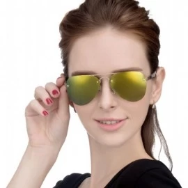 Aviator Polarized Mens Womens Aviator Vintage Retro Designer Sunglasses JO803 - Gold Green - CG120Y9X59L $23.26