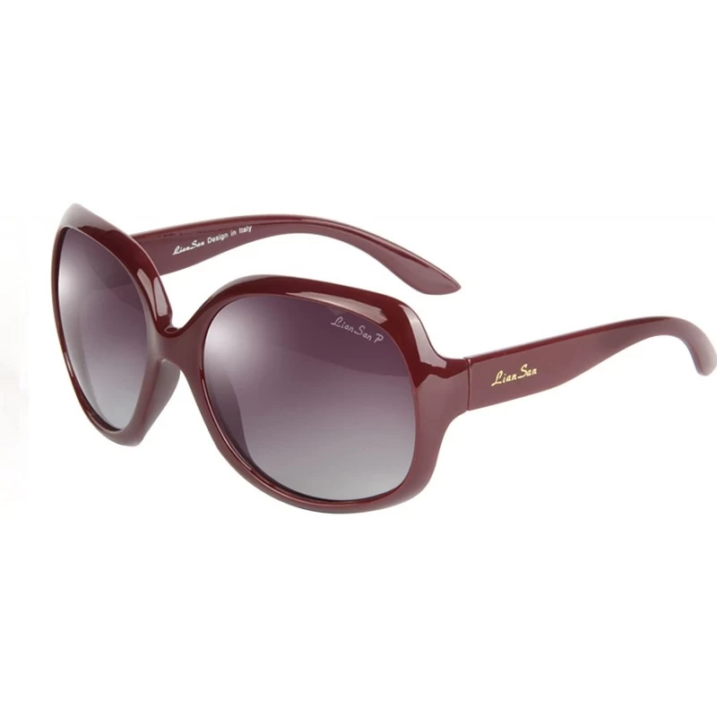 Round Oversized Women's Uv400 Protection Polarized Simple Sunglasses Lsp3113 - Polarized Red - CD11PAHPADF $11.87