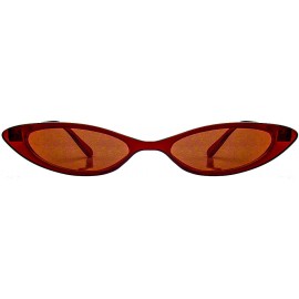 Cat Eye Retro Slim Cat Eye Color Frame Sunglasses - Red - CW18OZ4G73K $11.17