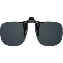 Sport Clip On- Flip Up- Adjustable Spring Clip on- Driving Lens - B2 Medium Size Square / Smoke Lens - CC18WZQ7CWZ $13.15