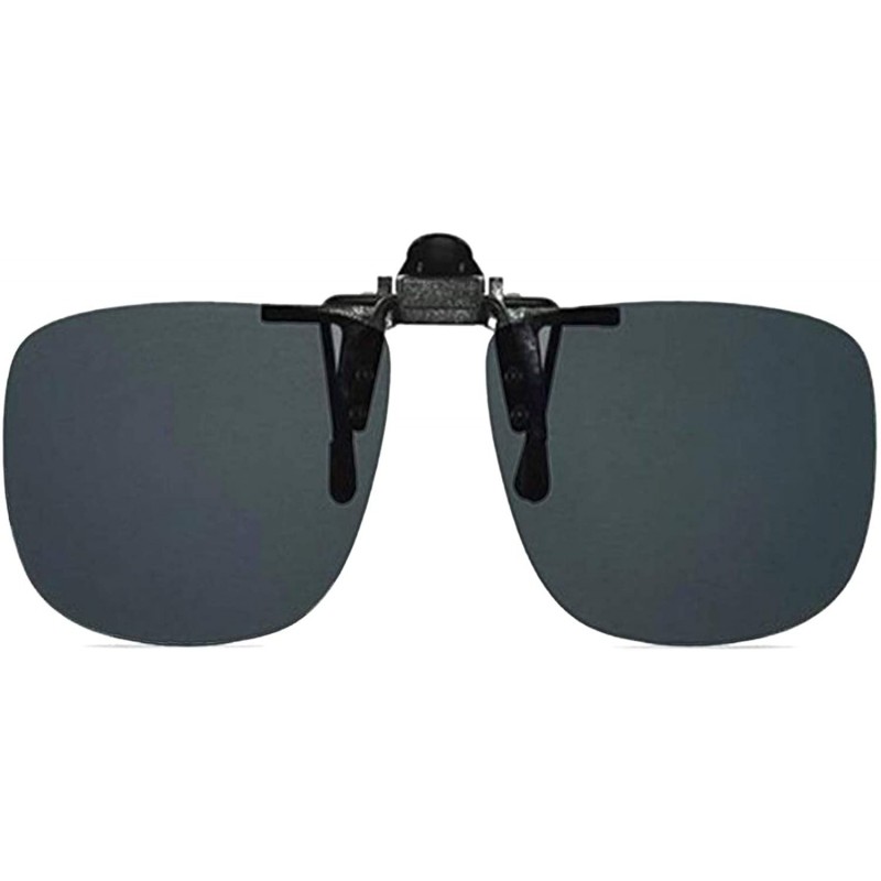 Sport Clip On- Flip Up- Adjustable Spring Clip on- Driving Lens - B2 Medium Size Square / Smoke Lens - CC18WZQ7CWZ $13.15