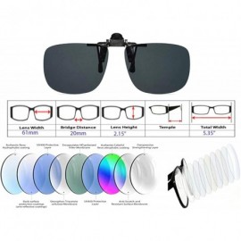 Sport Clip On- Flip Up- Adjustable Spring Clip on- Driving Lens - B2 Medium Size Square / Smoke Lens - CC18WZQ7CWZ $13.15