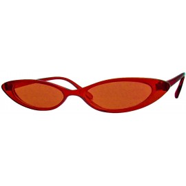 Cat Eye Retro Slim Cat Eye Color Frame Sunglasses - Red - CW18OZ4G73K $11.17