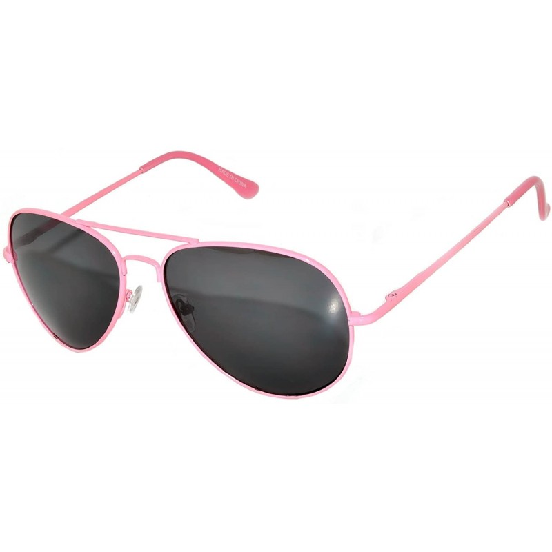 Aviator Full Mirror Lens Colored Metal Frame with Spring Hinge - Pink_smoke_lens - C4121JE4N9L $7.69