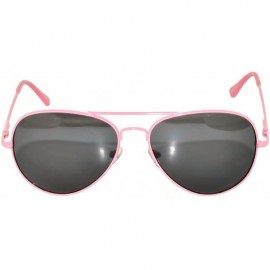 Aviator Full Mirror Lens Colored Metal Frame with Spring Hinge - Pink_smoke_lens - C4121JE4N9L $7.69