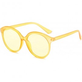 Rimless Vintage Classic Retro Sunglasses for women metal Resin UV400 Sunglasses - Yellow - C718T2TQ7AN $17.63