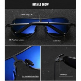 Shield Classic Aviator Sunglasses for Men Polarized 100% UV protection New Premium Military Style 60015 - Silver - CG18XD45D7...