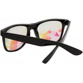 Goggle Kaleidoscope Sunglasses Round Rave Festival Diffraction BEST Prism Glasses - Black Style - C718HQ89L6N $15.09