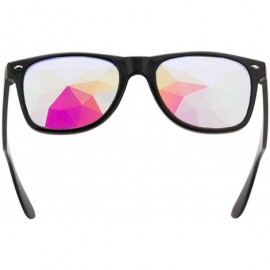 Goggle Kaleidoscope Sunglasses Round Rave Festival Diffraction BEST Prism Glasses - Black Style - C718HQ89L6N $15.09