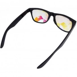 Goggle Kaleidoscope Sunglasses Round Rave Festival Diffraction BEST Prism Glasses - Black Style - C718HQ89L6N $15.09