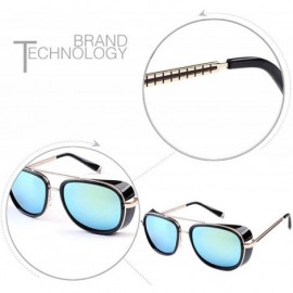 Goggle Classic steampunk sunglasses street style Men/Women Sunglasses Vintage goggle - Black/Grey - CL185398GZI $7.96