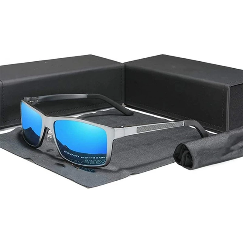 Oversized Men's 2020 aluminum-magnesium sunglasses driving mirror polarized glasses that man/woman UV400 - Blue Gun - C61982Y...