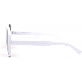 Round Mens Plastic Shield Racer Retro Gradient Lens Sunglasses - White Smoke - CU19573C58M $14.41