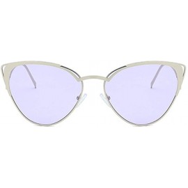 Cat Eye Retro Cat Eye Fashion Metal Frame Tinted Lenses Women Sunglasses UV400 - Purple - C518NHDHSHZ $13.89