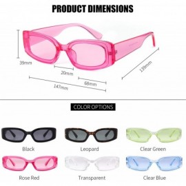 Rectangular Rectangle Sunglasses for Women Retro Fashion Sunglasses UV 400 Protection Square Frame Eyewear - CO18ASC77A5 $12.68