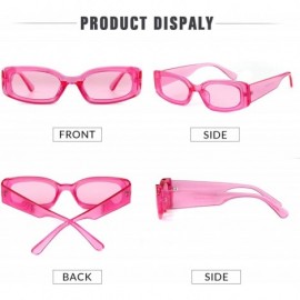 Rectangular Rectangle Sunglasses for Women Retro Fashion Sunglasses UV 400 Protection Square Frame Eyewear - CO18ASC77A5 $12.68