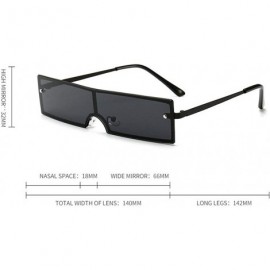 Square New European and American fashion trend rectangular unisex sunglasses - Green - C418U0ISMCW $13.94