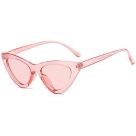 Cat Eye Retro Vintage Narrow Cat Eye Sunglasses For Women Girls Clout Goggles Plastic Frame - 2 Pack (Pink/White) - C318TZXT9...