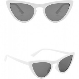 Sport Classic style Cat Eye Sunglasses for Unisex PC Resin UV 400 Protection Sunglasses - White - C018SZUGNAY $18.24