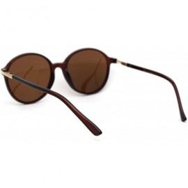 Butterfly Polarized Womens Designer Style Plastic Round Butterfly Sunglasses - Brown Solid Brown - CI18Y6O2YQ0 $14.62