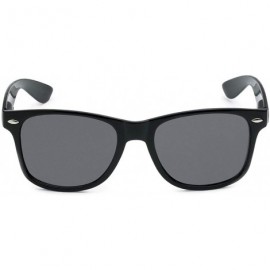 Rectangular Classic 80's Vintage Style Sunglasses Polarized or Standard Lens - Black Classic- Smoke - C318KEI08IG $10.77