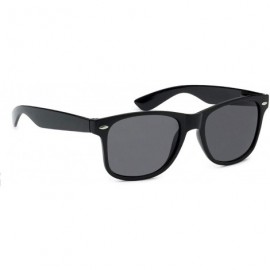 Rectangular Classic 80's Vintage Style Sunglasses Polarized or Standard Lens - Black Classic- Smoke - C318KEI08IG $10.77