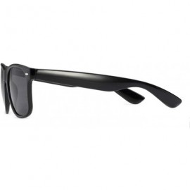 Rectangular Classic 80's Vintage Style Sunglasses Polarized or Standard Lens - Black Classic- Smoke - C318KEI08IG $10.77