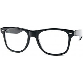 Wayfarer P713CL Wayfarer Unisex Clear Lens Spring Hinge Glasses - Black - CR12EQKPZB5 $12.12