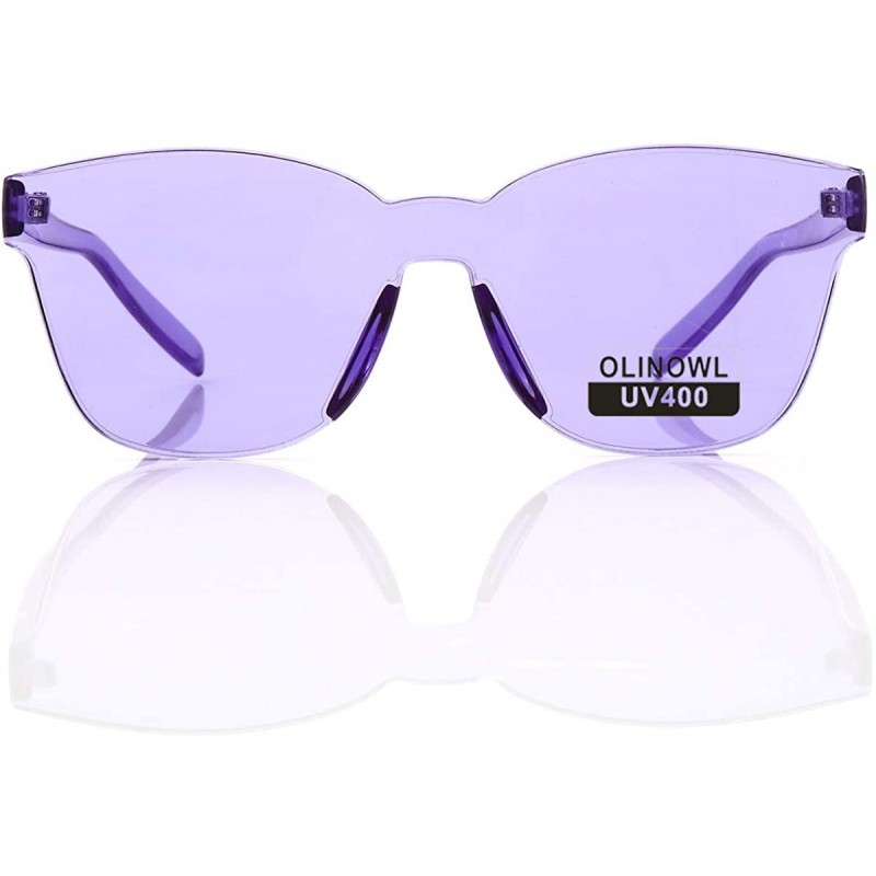 Oversized Oversized Sunglasses Transparent Eyeglasses - Purple - CZ18I26ATL2 $8.76