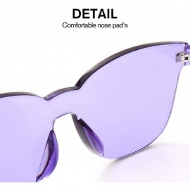 Oversized Oversized Sunglasses Transparent Eyeglasses - Purple - CZ18I26ATL2 $8.76