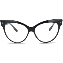 Cat Eye Vintage Black 50s Super Cat Eyes Oversized Non Prescription Clear Lens Glasses Sunglasses - C612EPF7BOZ $12.48