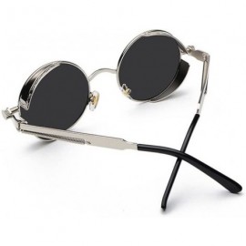 Goggle Steampunk Retro Round Frame Screws Spring Legs Inventor Sunglasses - CX11N7TOOAT $17.41