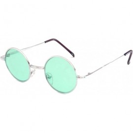 Round John Lennon Vintage Style Round Silver Party Shades Sunglasses GREEN LENS - CZ11FVVRJDB $11.09