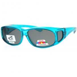 Rectangular Polarized 55mm Rectangular Fit Over Plastic Sunglasses - Teal - CS12NA7ZHQ9 $13.96