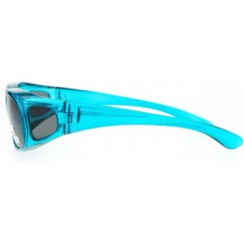 Rectangular Polarized 55mm Rectangular Fit Over Plastic Sunglasses - Teal - CS12NA7ZHQ9 $13.96