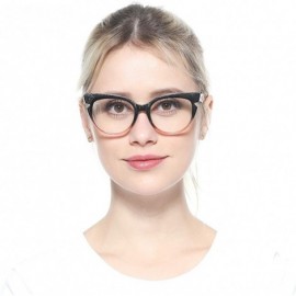 Round Womens Hit Color Grid Pattern Cat Eye Reading Glass Eyeglass Frame - 2 Pairs / Black + Red - CC18IHUXUZI $19.98