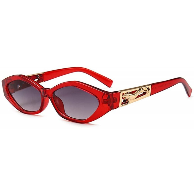 Goggle Retro Vintage Narrow Cateye Sunglasses for Women Clout Goggles hexagon Leopard sunglasses - 6 - C2193GALKEE $16.96