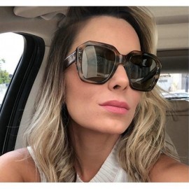 Square 2019 new personality fashion square bean flower fashion retro net red street shot sunglasses UV400 - Leopard - CQ18M8I...