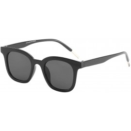 Oversized Vintage Sunglasses-Unisex Classic Polarized Lightweight Oversized Glasses - Black - CL18RU9E4WD $9.41