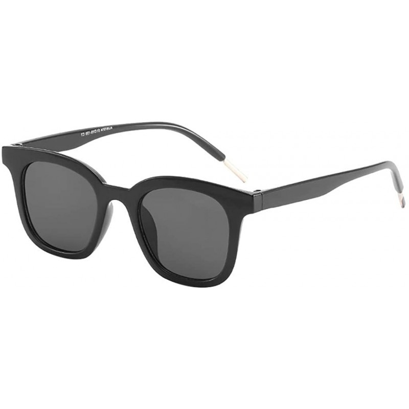 Oversized Vintage Sunglasses-Unisex Classic Polarized Lightweight Oversized Glasses - Black - CL18RU9E4WD $9.41