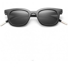 Oversized Vintage Sunglasses-Unisex Classic Polarized Lightweight Oversized Glasses - Black - CL18RU9E4WD $9.41