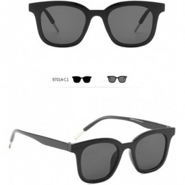 Oversized Vintage Sunglasses-Unisex Classic Polarized Lightweight Oversized Glasses - Black - CL18RU9E4WD $9.41