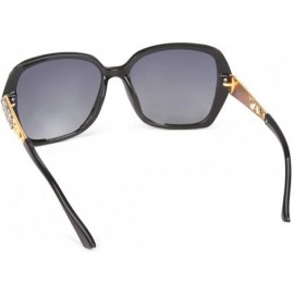 Square High-End Ladies Sunglasses Sunglasses Women's Fashion Polarized UV Protection - Black - CA1906398H0 $9.29