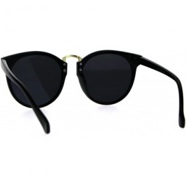 Rectangular Hipster Plastic Horned Rim Mens Metal Bridge Sunglasses - All Black - CV1868683IR $10.26