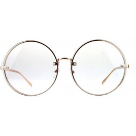 Oversized Super Oversized Round Circle Clear Lens Glasses Unique Rims Behind Lens - Gold - CA1875OIXHD $9.90