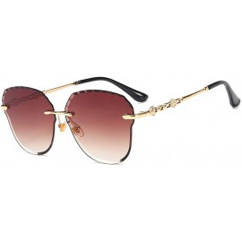 Aviator Women's fashion sunglasses - frameless fashion sunglasses ladies fox head multicolor sunglasses - E - C518RNU4LUQ $41.38