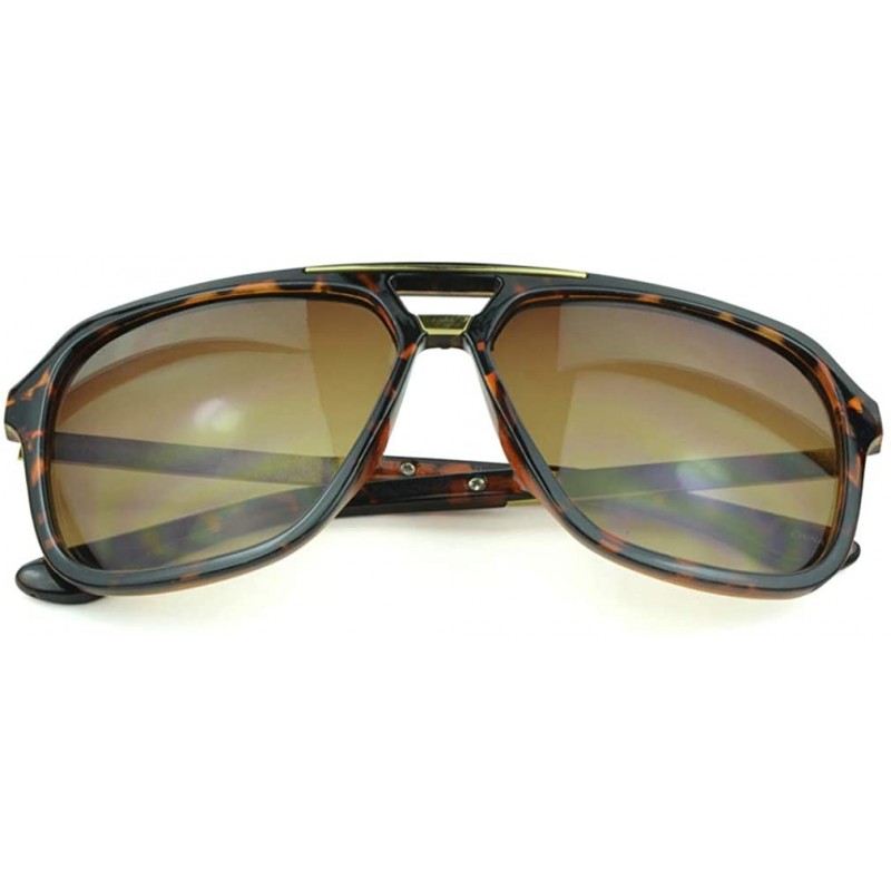 Sport Oversized Aviator Style Unisex Sunglasses - Pure Tortoise - CR129IJX7OB $7.00