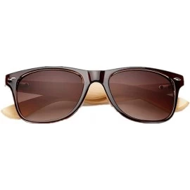 Wayfarer Prevent Radiation Classic Bamboo Wood Sunglasses - Brown - CF17XXKAOQW $10.45