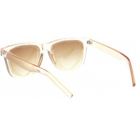 Square Classic Square Sunglasses Heart Shape Cutout Lens Translucent Colors UV 400 - Peach (Brown) - CM195EZMHO3 $12.96