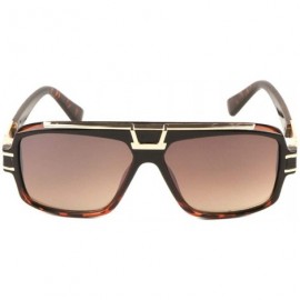 Square Art Deco Rounded Square Fashion Sunglasses - Brown Demi - CM1988ZX7RR $14.82